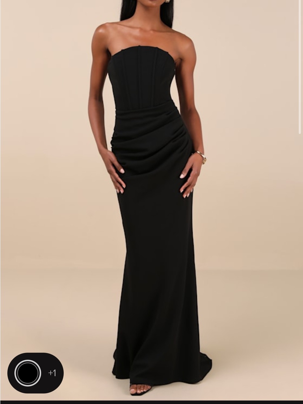 Lulu's Black Strapless Maxi Dress